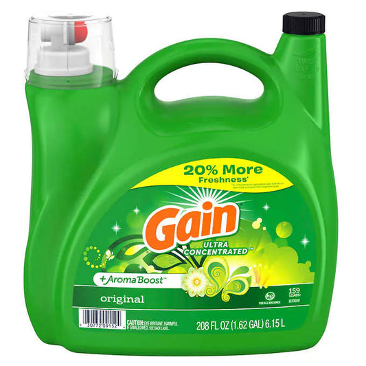 Gain Ultra Concentrated + Aroma Boost Laundry Detergent, Original Scent (208 fl. oz., 159 loads)